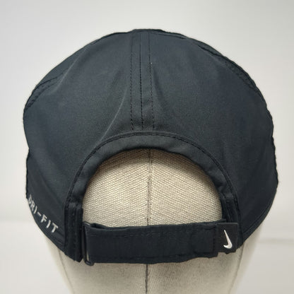 Nike Baseball Cap Black One Size Dri-Fit Featherlight Slideback Hat Swoosh Sport