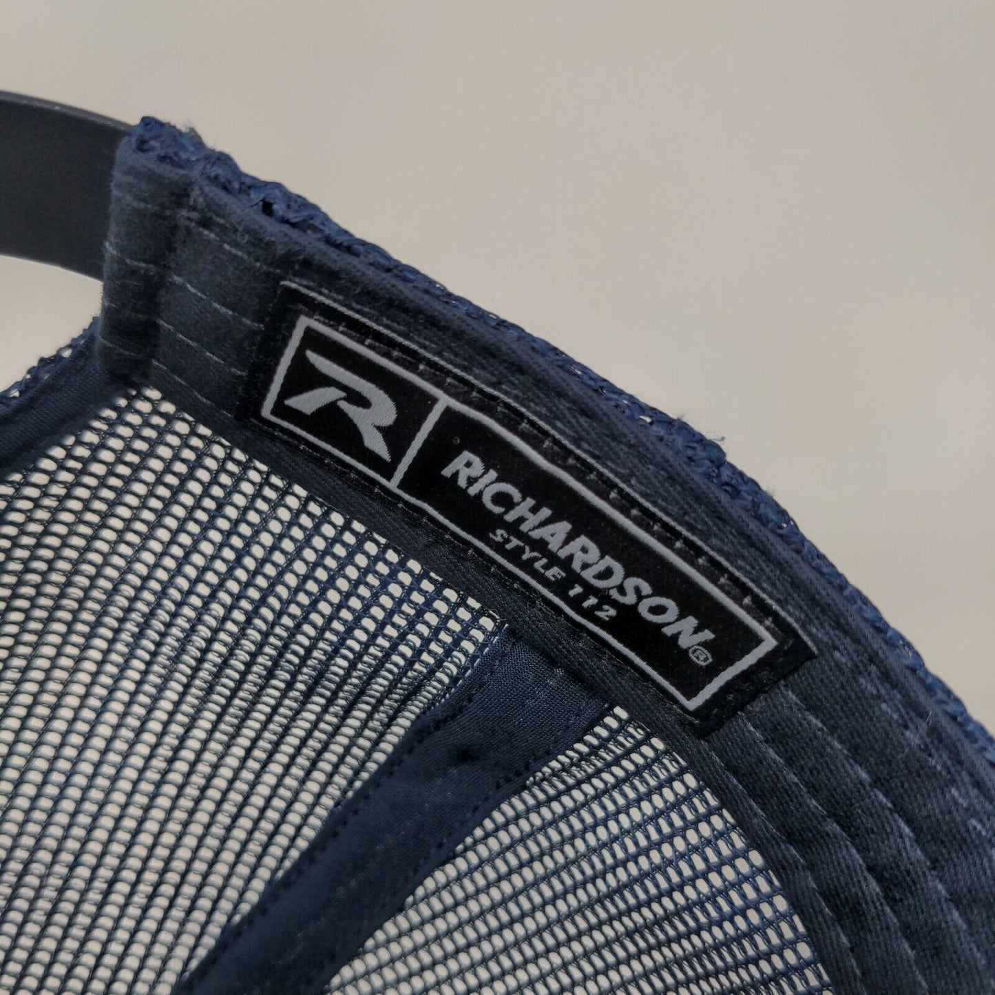 Richardson Snapback Trucker Hat Blue One Size Adjustable Embroidered Mesh Back