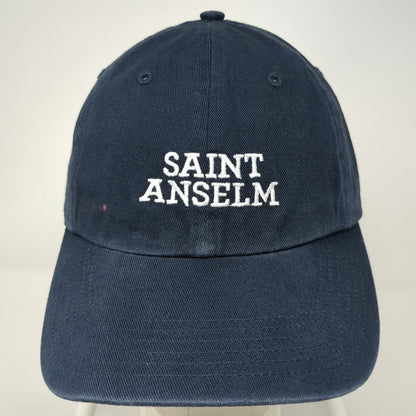 Richardson Baseball Cap Blue One Size Saint Anselm Cotton Slideback Hat Logo