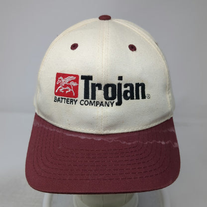 Toppers Snapback White Red One Size Trojan Battery Company Green Underbrim Hat