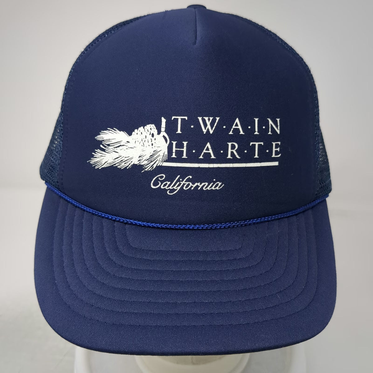 Nissun Trucker Hat Blue One Size Twain Harte California Pinecone Foam Rope Hat