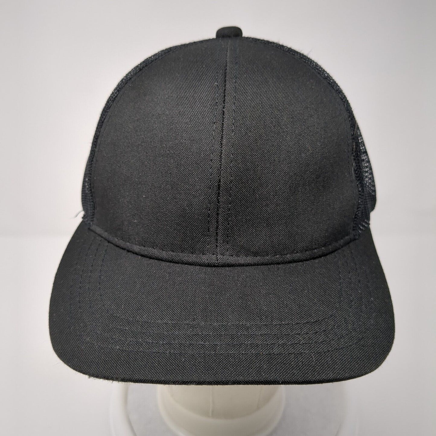 TSSGBL Snapback Mesh Back Trucker Hat Black OSFM Adjustable Blank