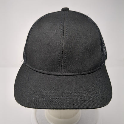 TSSGBL Snapback Mesh Back Trucker Hat Black OSFM Adjustable Blank