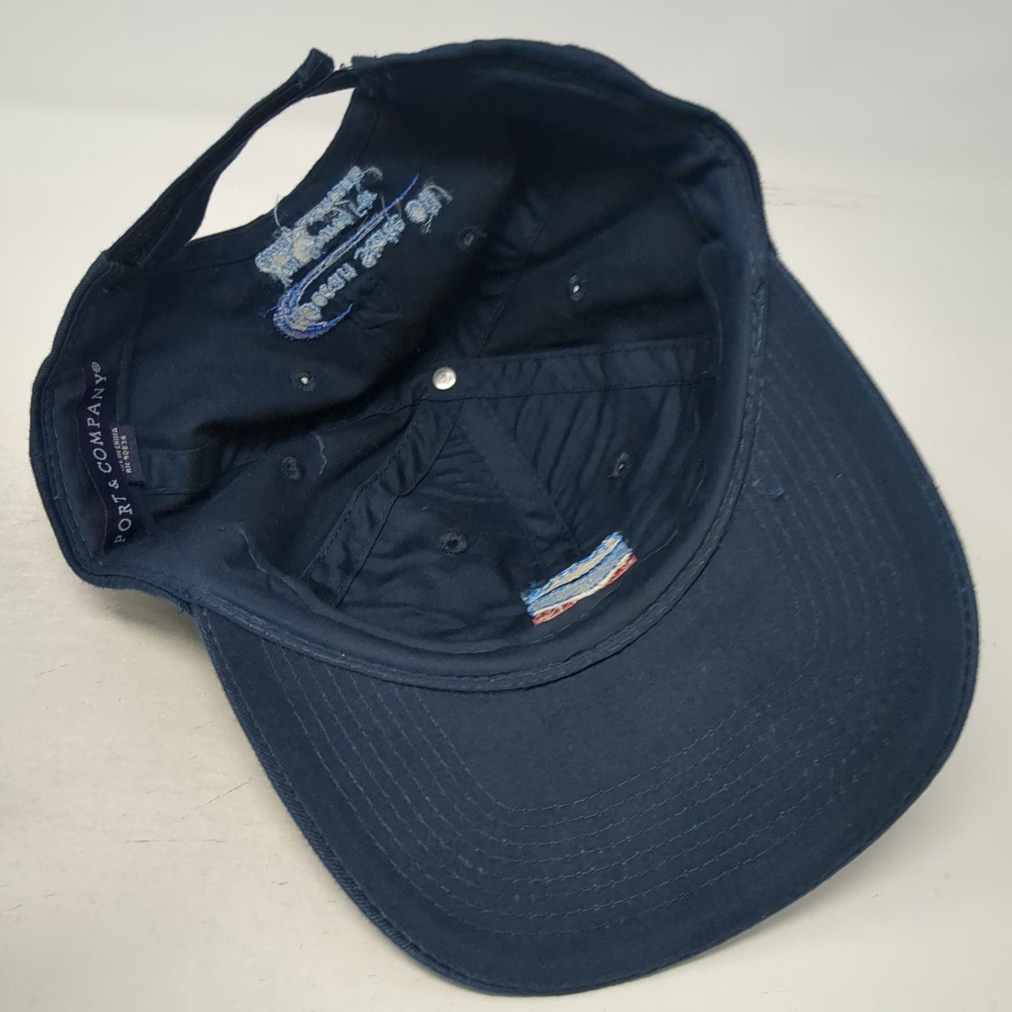 Port & Company Baseball Cap Blue One Size Chevron Ocean State Oil Strapback Hat