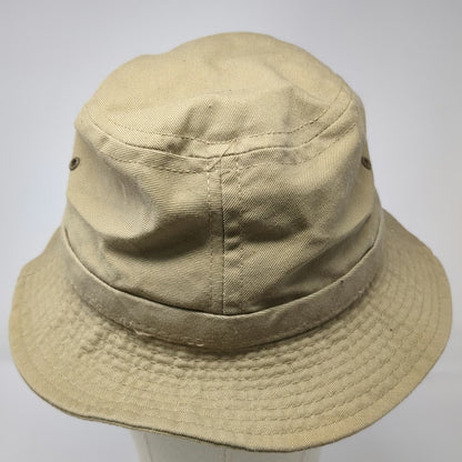 Goofy's Co Bucket Hat Beige Mickey Mouse Disney M Embroidered Cotton Vintage