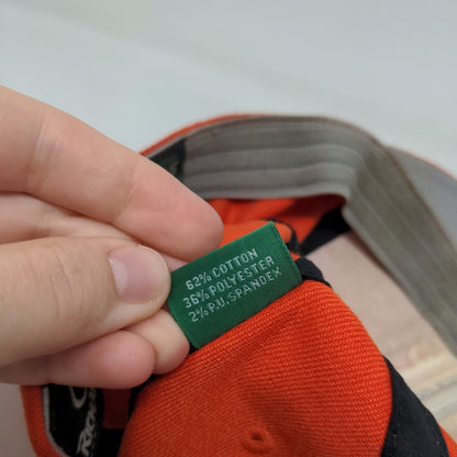 Richardson Fitted Hat Orange M/L Embroidered Vented Holes Pro 185 Flexfit