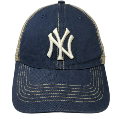 '47 New York Yankees MLB Blue One Size Trucker Hat Mesh Snapback Green Brim