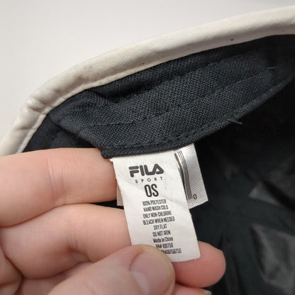 FILA Sport Strapback Hat Black One Size Adjustable Embroidered Polyester
