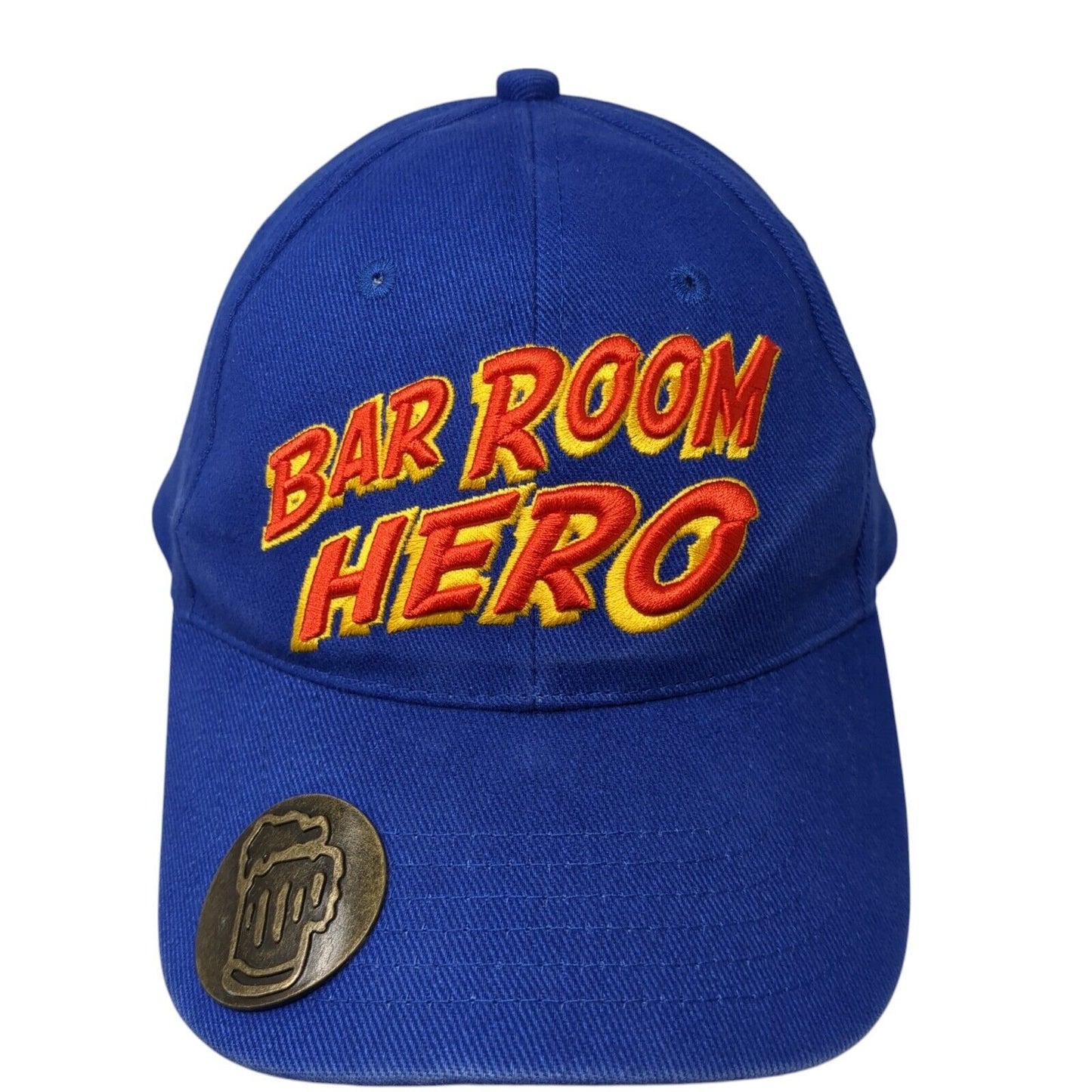 Bar Room Hero Strapback Hat Blue One Size Adjustable Embroidered Bottle Opener