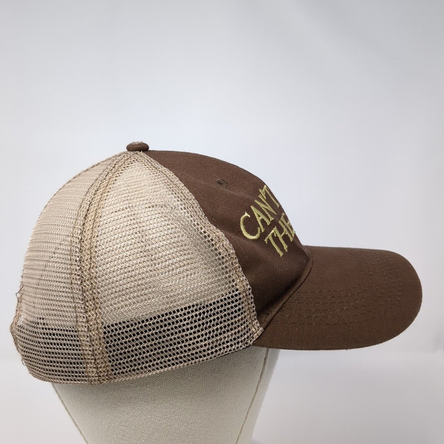 Can't Stop The Flop Snapback Trucker Hat Brown One Size Mesh Back