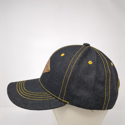 Chicago Strapback Hat Blue OS Adjustable Embroidered Leather Patch Pit Bull