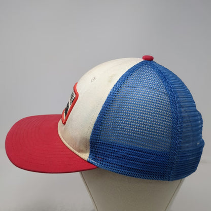 Patagonia Trucker Hat White Red Blue One Size Mesh Snapback Mountain Patch