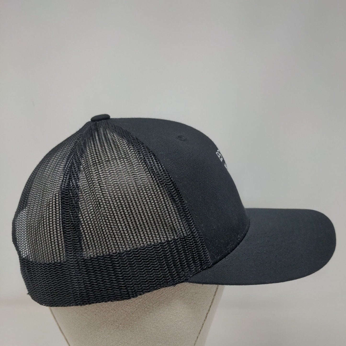 ES Time For Fitness Snapback Mesh Back Trucker Hat Black One Size Embroidered