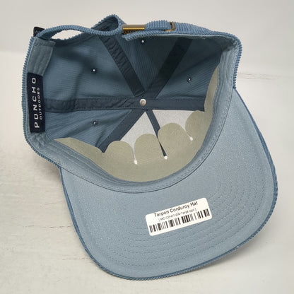 Poncho Outdoors Trucker Blue One Size Corduroy Tarpon Fish Hat Adjustable