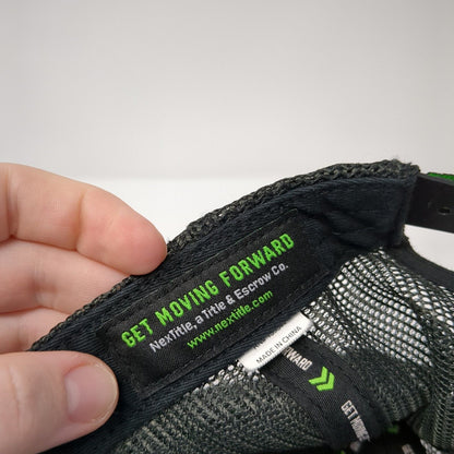 NexTitle Logo Snapback Mesh Back Trucker Hat Black One Size 6 Panel