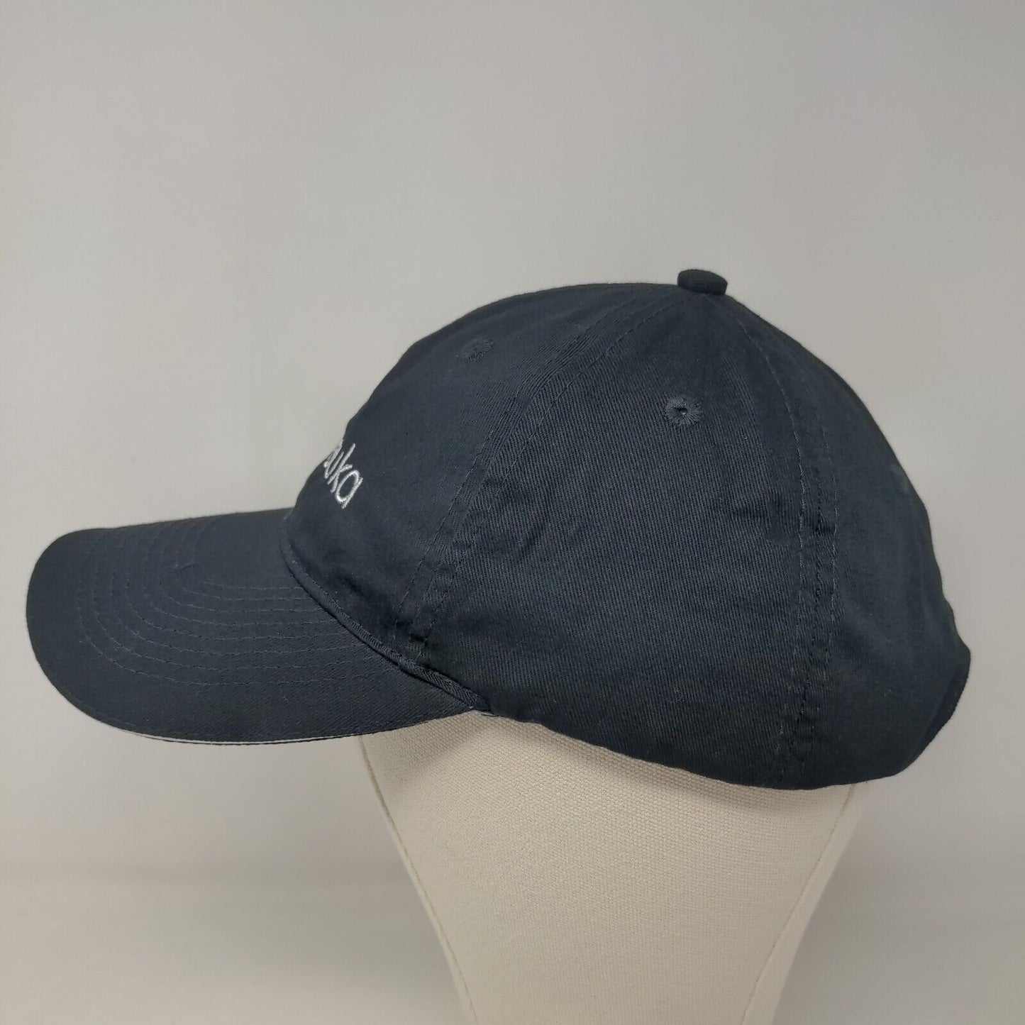 Port & Company Men's Strapback Hat Black Adjustable Embroidered Logo Otsuka