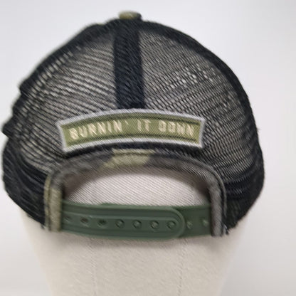 Jason Aldean Trucker Hat Green One Size Camo Burnin It Down Mesh Distressed