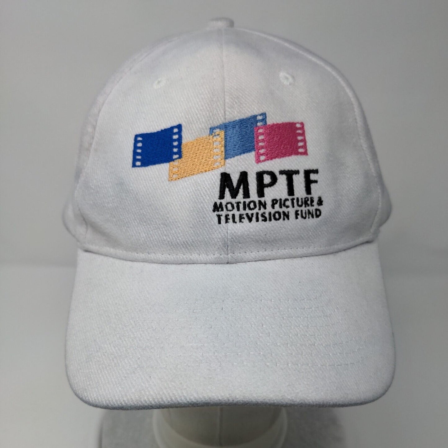 MPTF Motion Picture Television Fund Slideback Hat White OSFA Embroidered zKapz