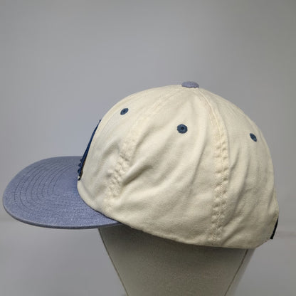 RVCA Baseball Cap Beige One Size Leather Strapback VA Logo Felt Applique Hat