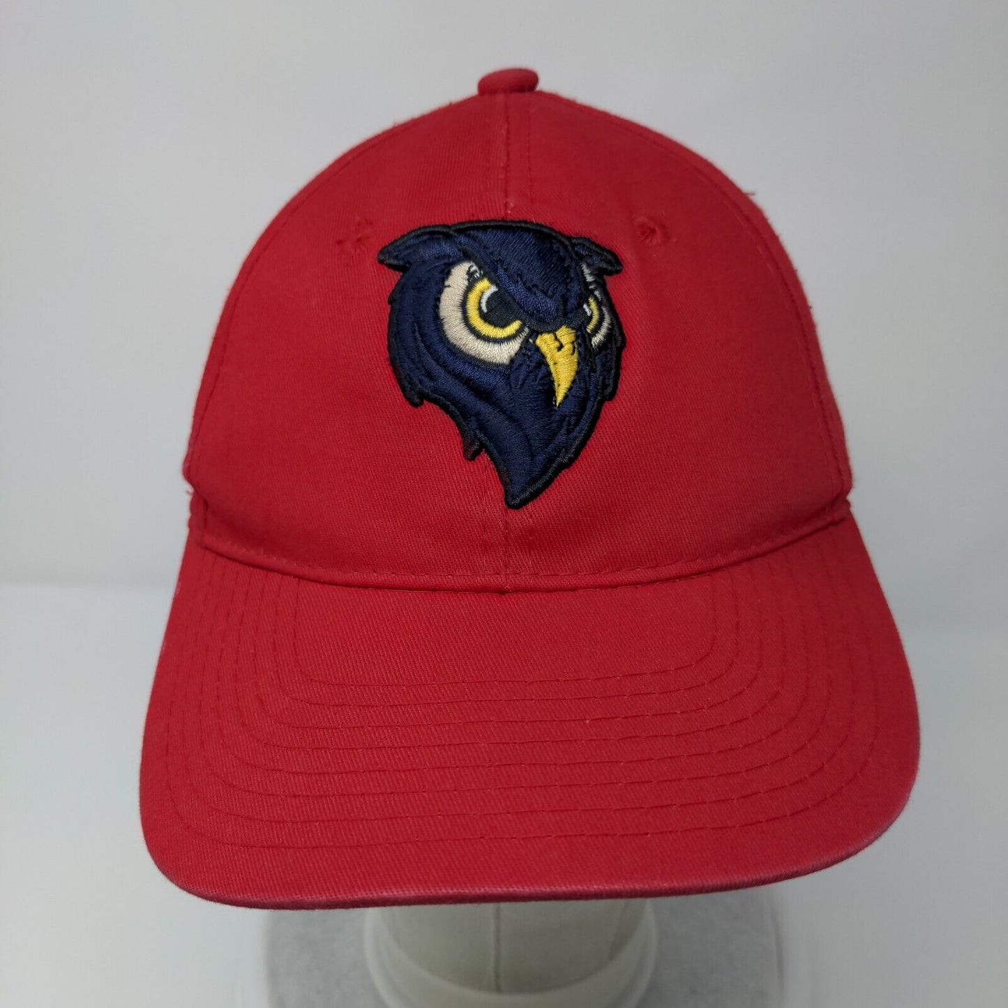 Owl Strapback Hat Red OSFM Adjustable Embroidered Outdoor Cap