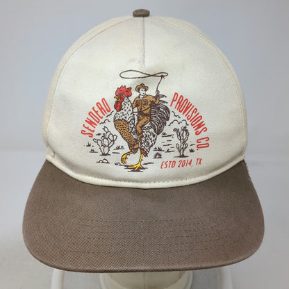 Sendero Provisions Co. 5 Panel Beige One Size Snapback Rooster Cowboy Sample Hat