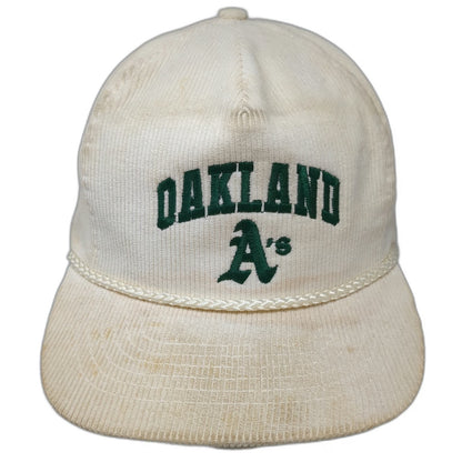 California Headwear Oakland Athletics MLB 5 Panel Beige Green Rope Hat Vintage