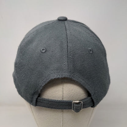 American Flag Slideback Hat Gray One Size Embroidered Solid 6 Panel