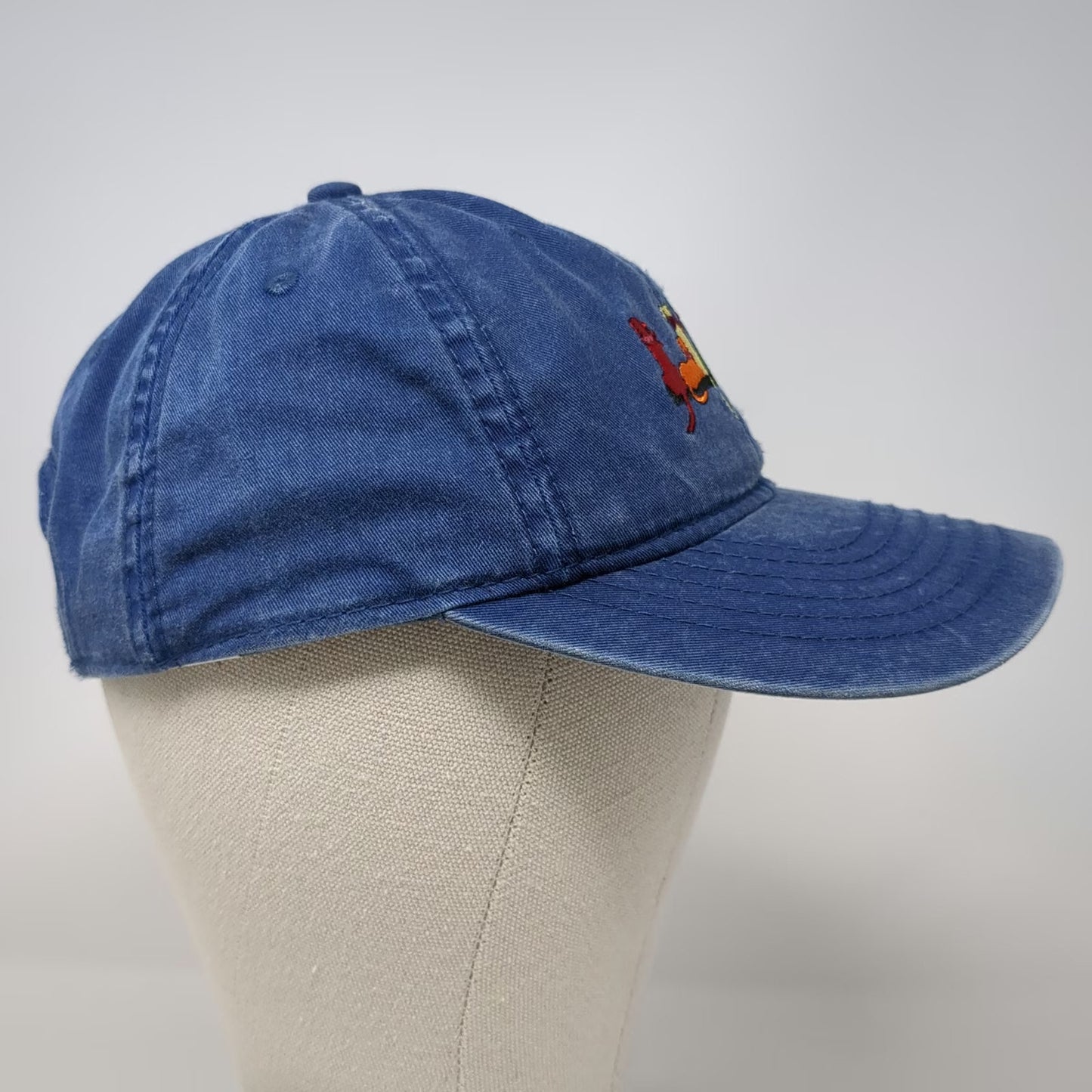 Planet Wear Baseball Cap Blue One Size Embroidered Dogs Rainbow Strapback Hat