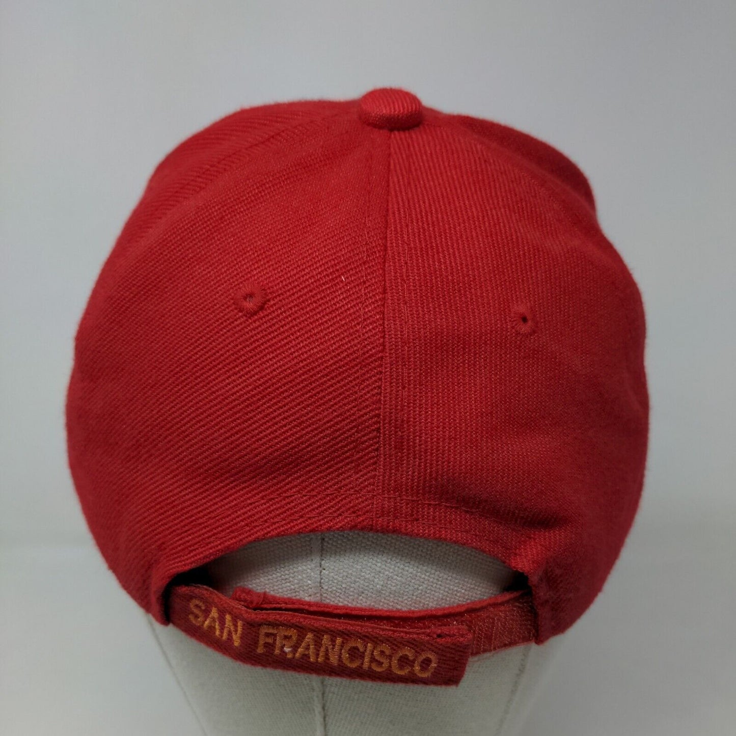 Lanza Men's Strapback Hat Red Adjustable Embroidered San Francisco Logo USA