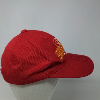 Lanza Men's Strapback Hat Red Adjustable Embroidered San Francisco Logo USA