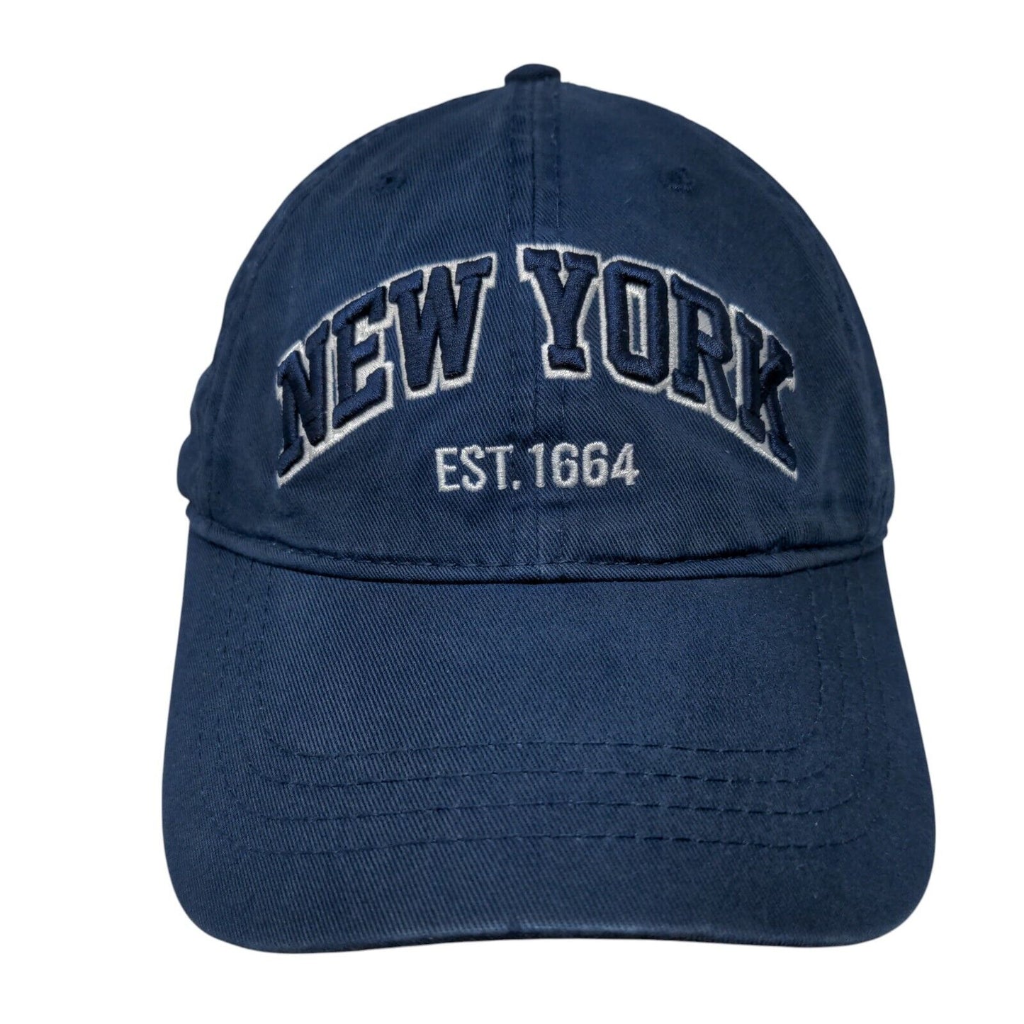New York Est. 1664 Strapback Hat Blue OSFA Adjustable Embroidered Torkia Apparel