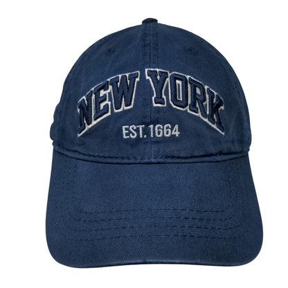 New York Est. 1664 Strapback Hat Blue OSFA Adjustable Embroidered Torkia Apparel