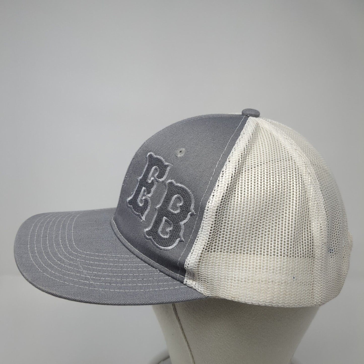 EB Snapback Trucker Hat Gray One Size Adjustable Mesh Back Port Authority