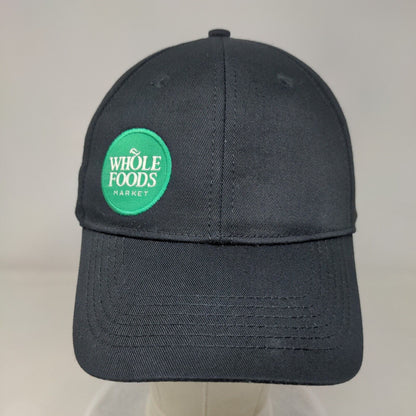 Whole Foods Market Patch Strapback Hat Black OSFM Adjustable 6 Panel