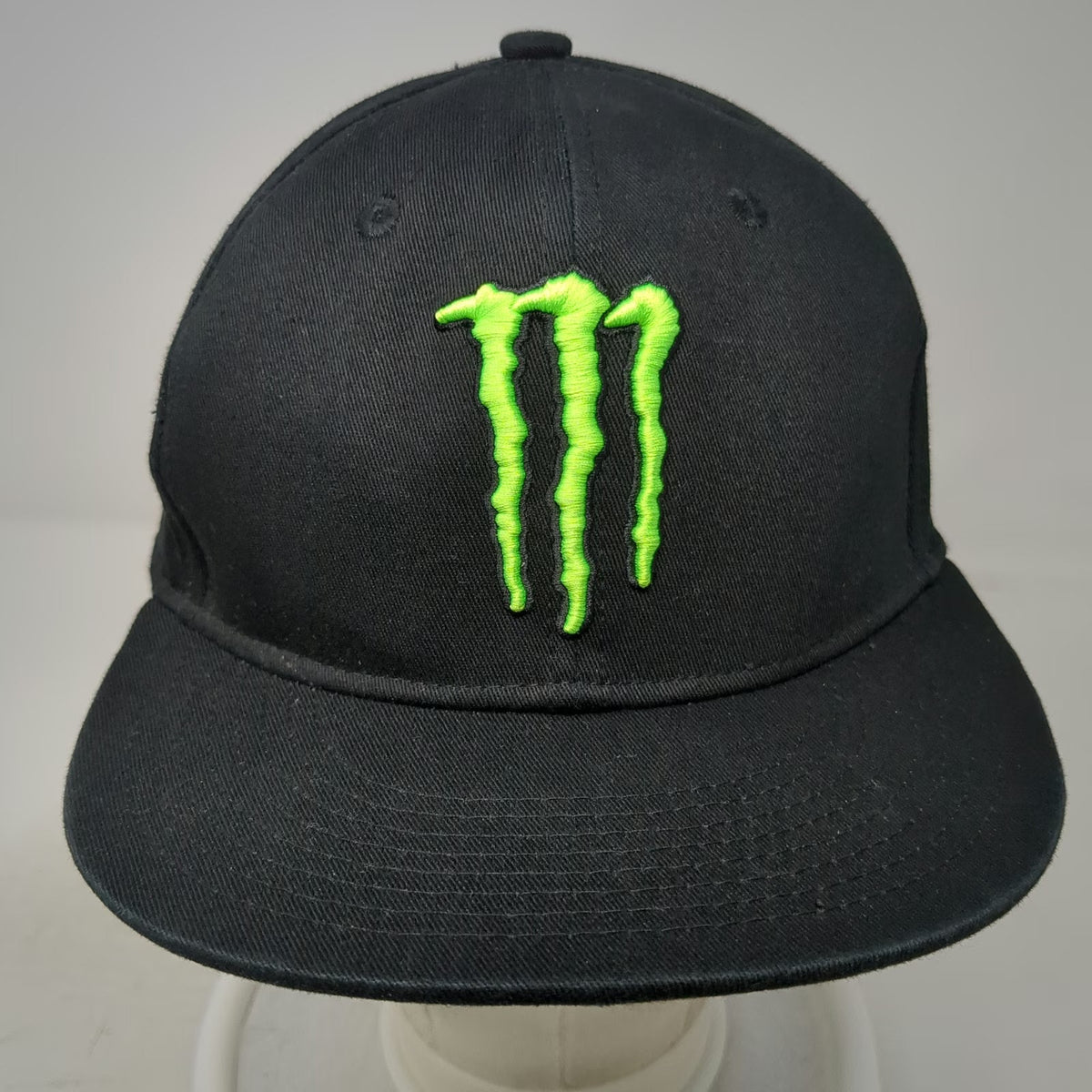 Monster Energy Snapback Black Green One Size Hat Flat Brim Embroidered Logo Claw
