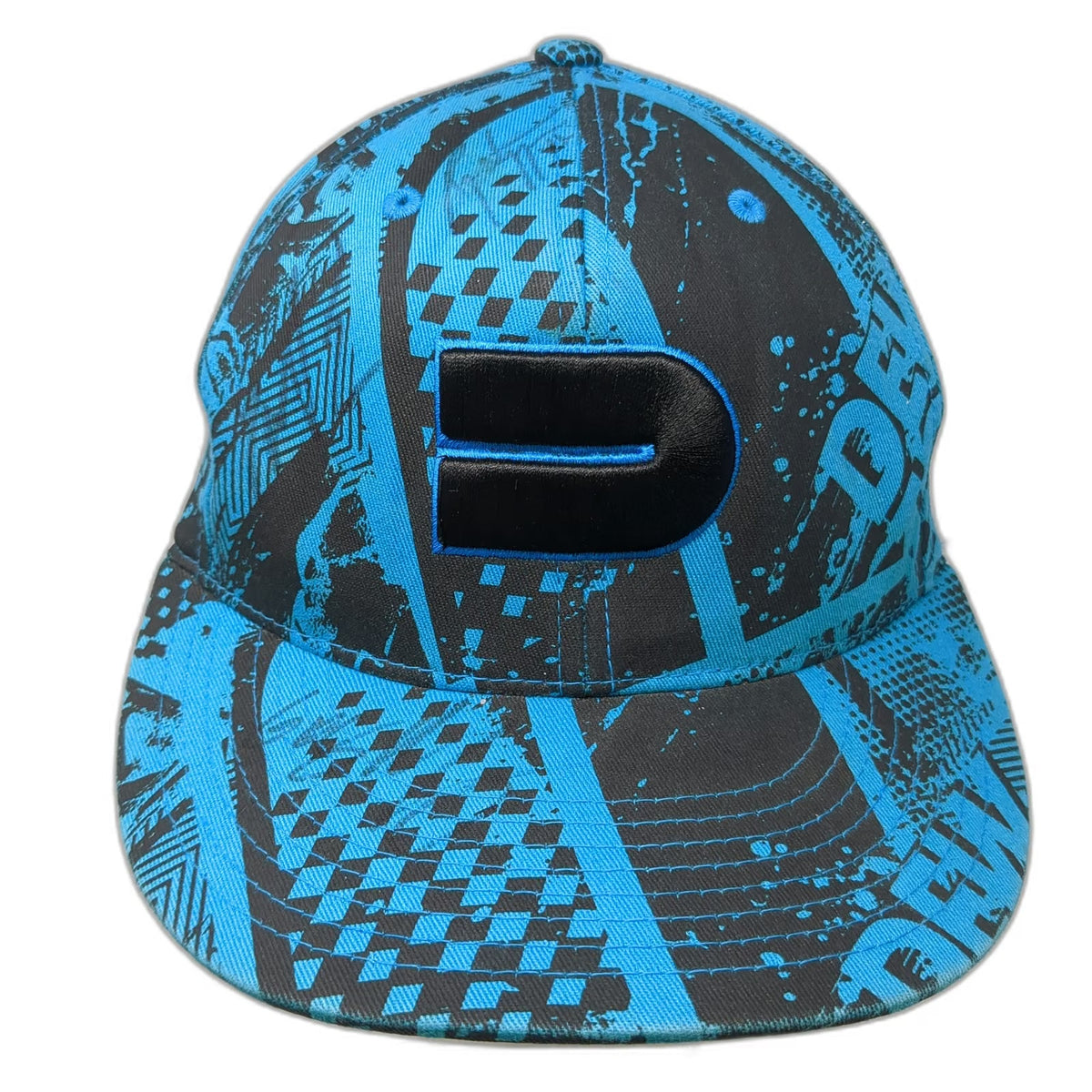 Flexfit Baseball Cap Blue XL Dew Tour All Over Print Graphic Stretch Fit Hat