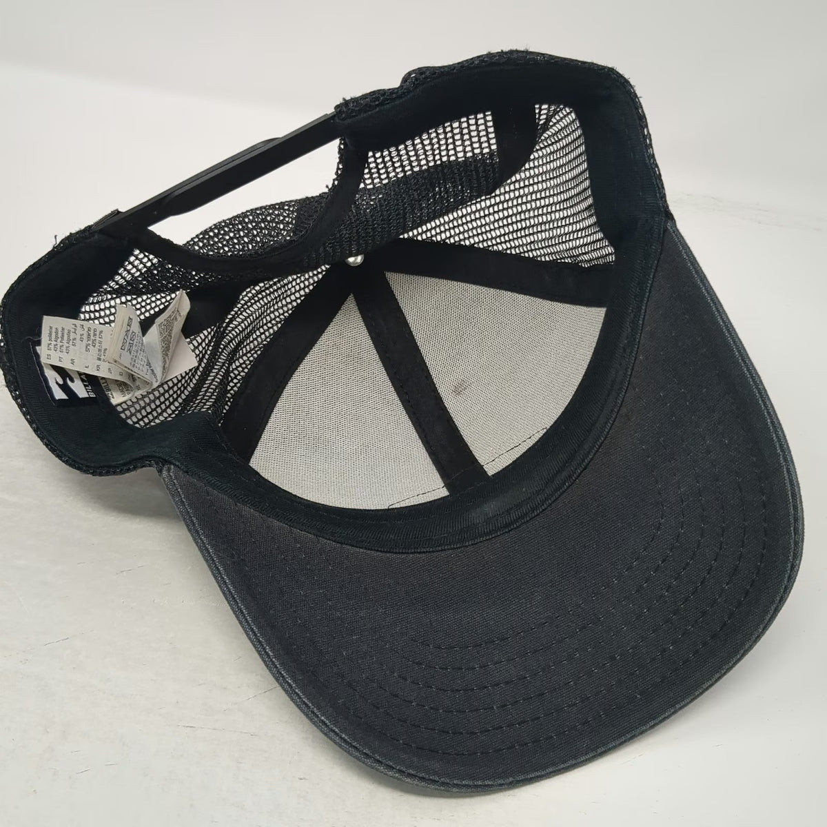Billabong Trucker Hat Black One Size Snapback Mesh Patch Logo Curved Brim Surf
