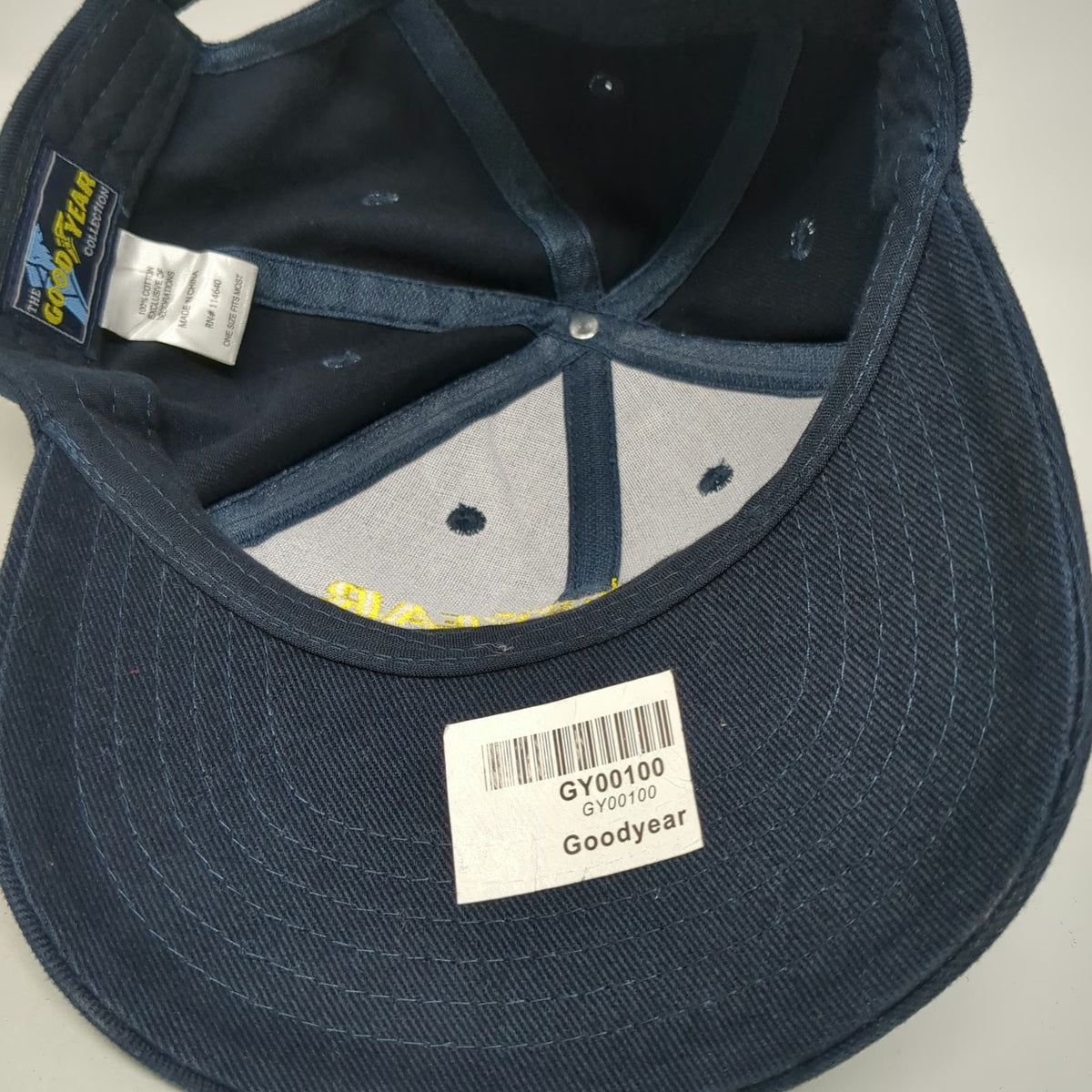 Goodyear Baseball Cap Blue Yellow One Size Adjustable Embroidered Logo Hat
