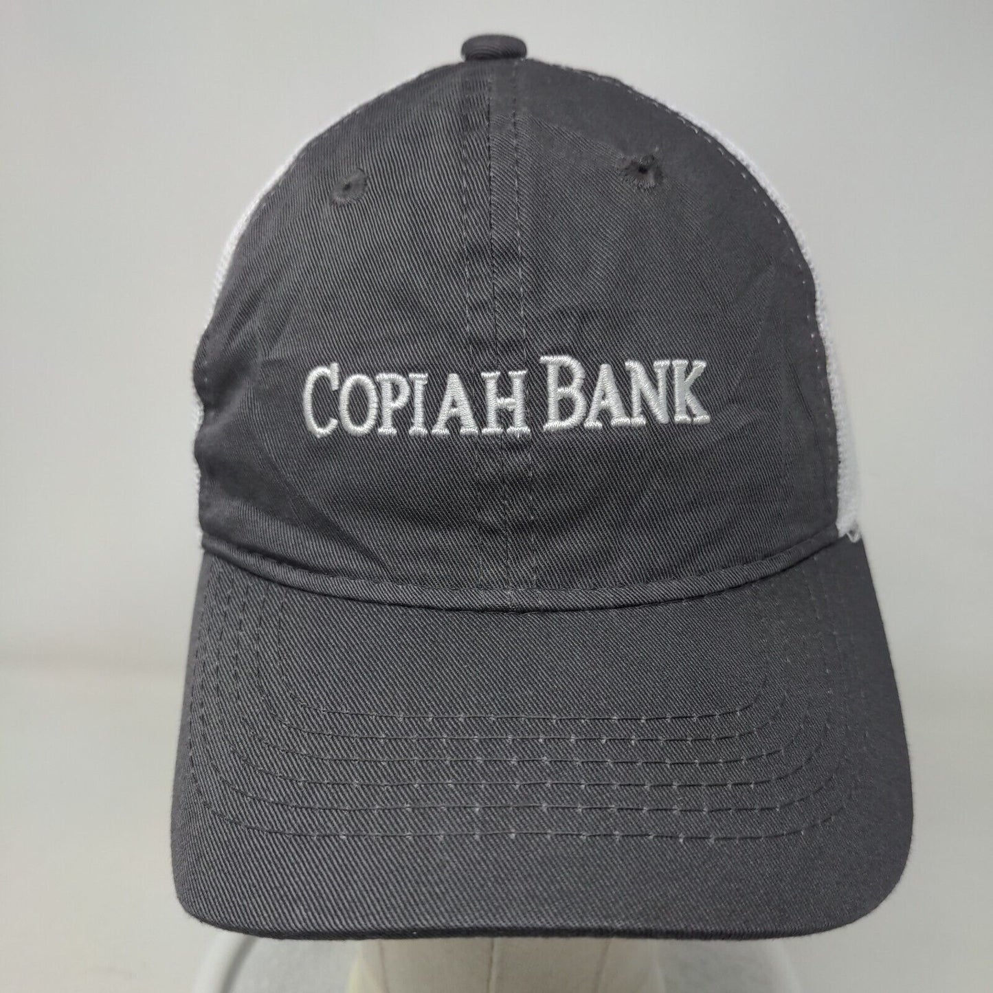 Copiah Bank Strapback Mesh Back Trucker Hat Gray One Size Platinum Series