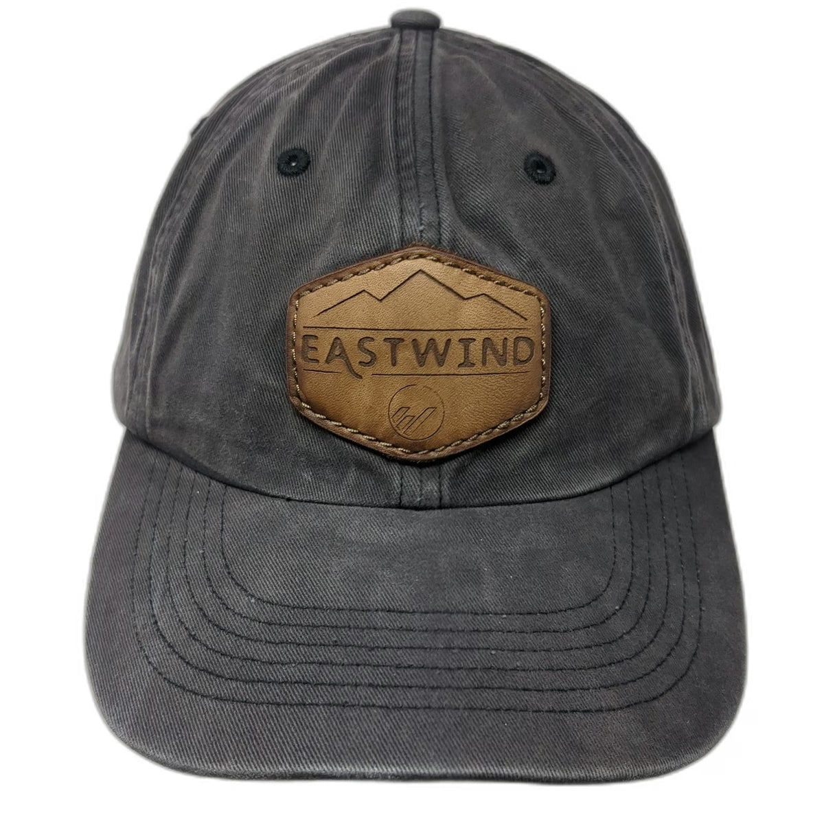 Richardson Baseball Cap Gray One Size Eastwind Leather Patch Strapback Hat