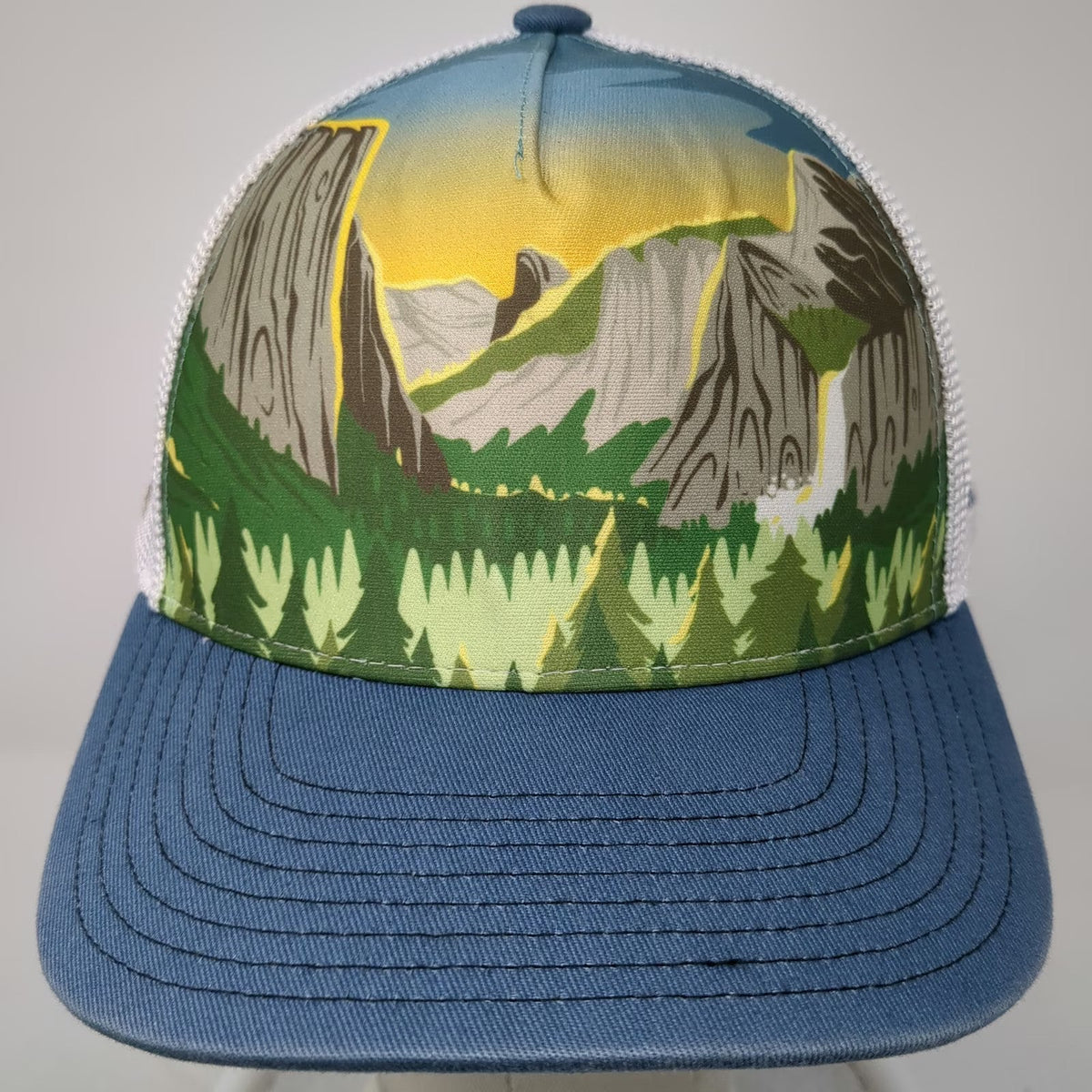 Wild Tribute Trucker Hat Blue White One Size Yosemite National Park Landscape
