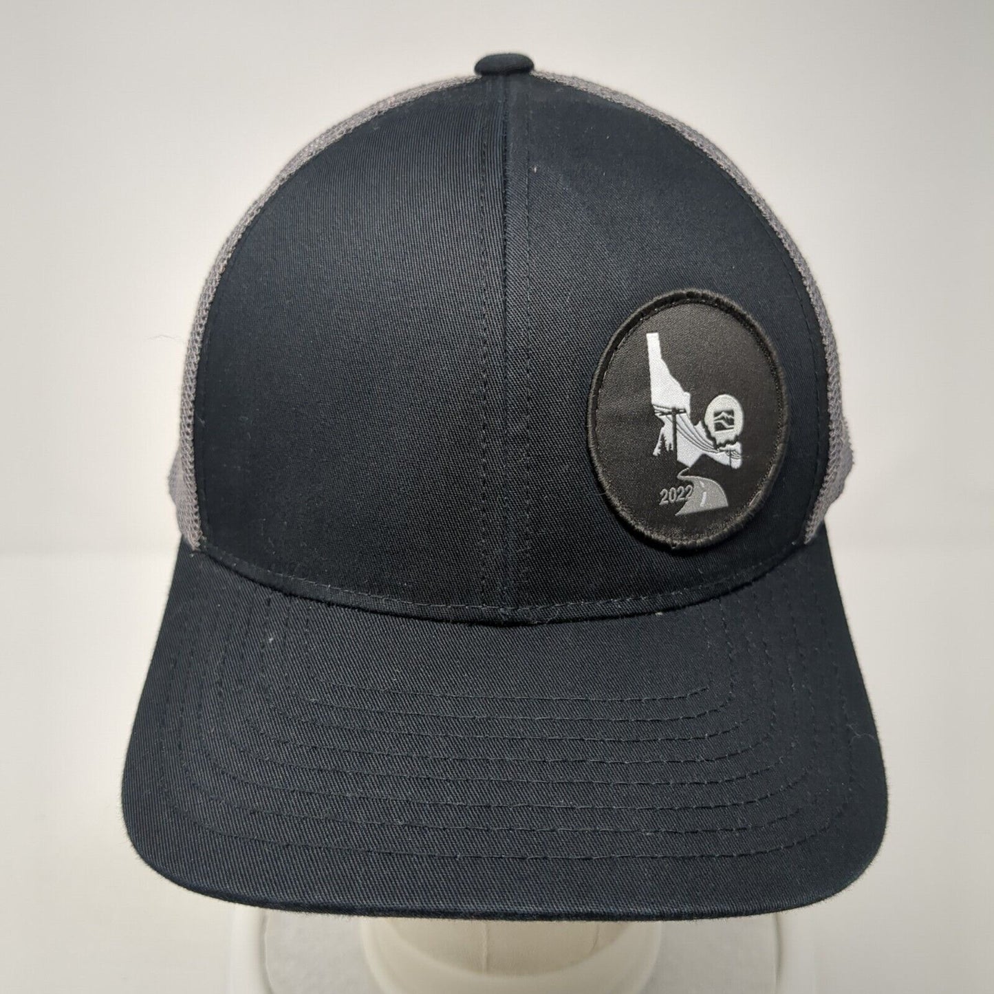 Pacific Headwear Snapback Mesh Back Trucker Hat Black One Size Patch