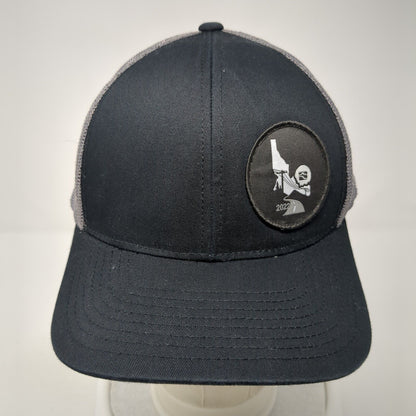 Pacific Headwear Snapback Mesh Back Trucker Hat Black One Size Patch