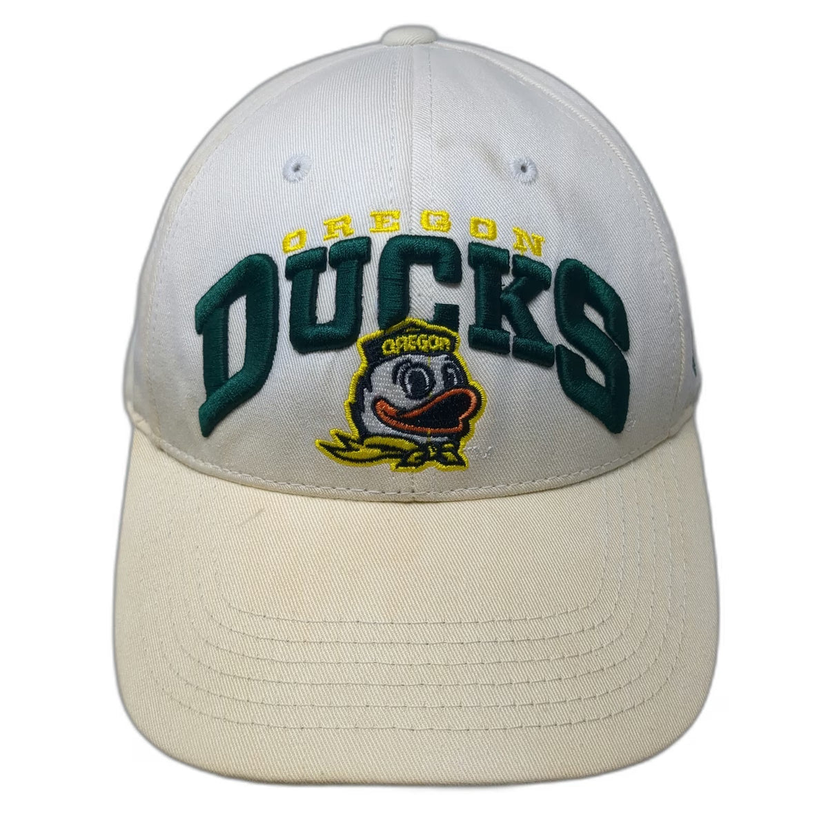 Oregon Ducks NCAA Top of the World Snapback Hat White Green Yellow One Size Logo