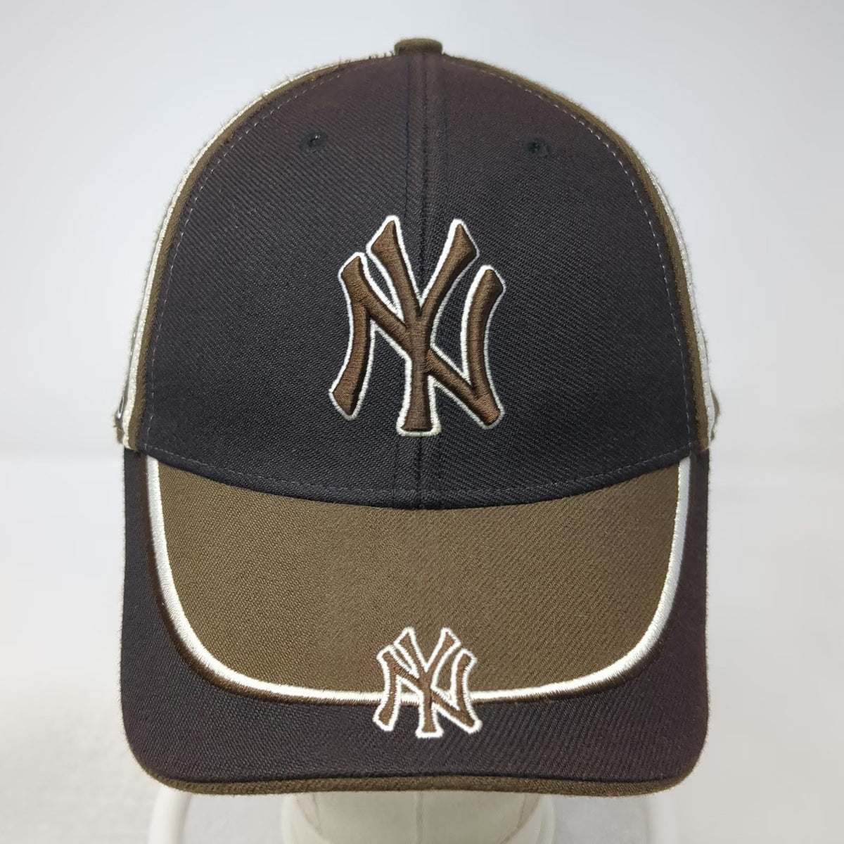 New York Yankees MLB Twins Enterprise Brown One Size Baseball Cap Script Hat