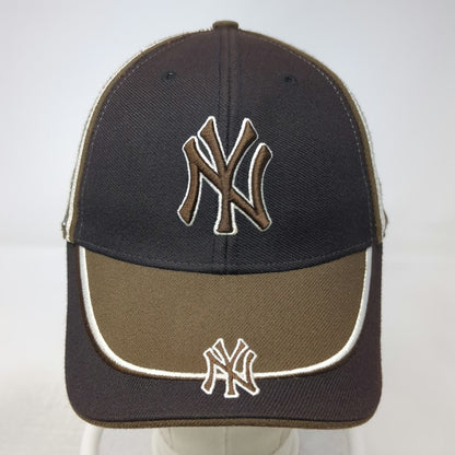New York Yankees MLB Twins Enterprise Brown One Size Baseball Cap Script Hat