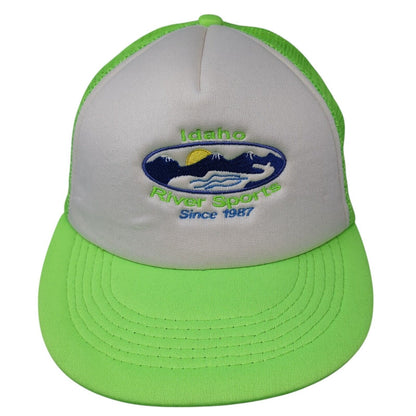 Idaho River Sports 1987 Snapback Trucker Hat Green One Size Mesh Back