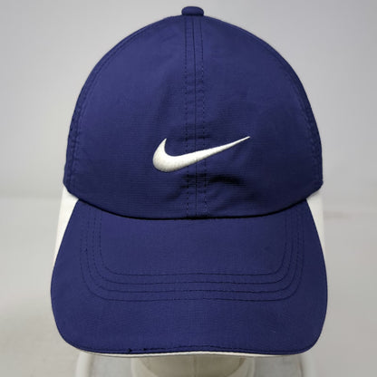 Nike Baseball Cap Blue One Size Swoosh Perforated Mesh Adjustable Golf hat
