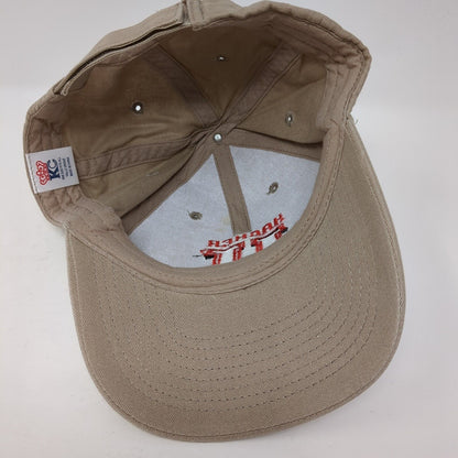 Hacker Strapback Hat Tan One Size Adjustable Embroidered 6 Panel KC Caps