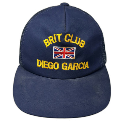 Brit Club Diego Garcia Blue Trucker Hat One Size Snapback Union Jack Flag Mesh